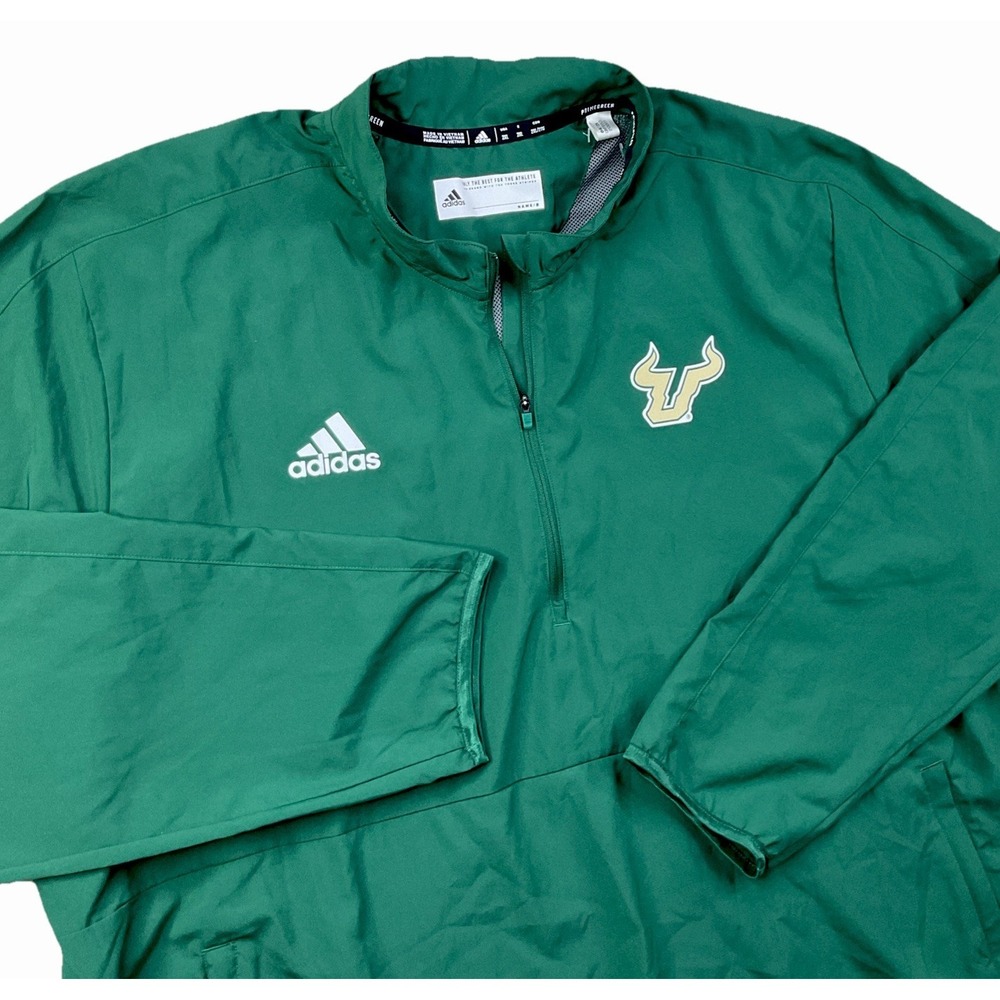 Adidas USF South Florida Bulls Jacket 1/4 Zip Team Issue Windbreaker Men Sz 2XL